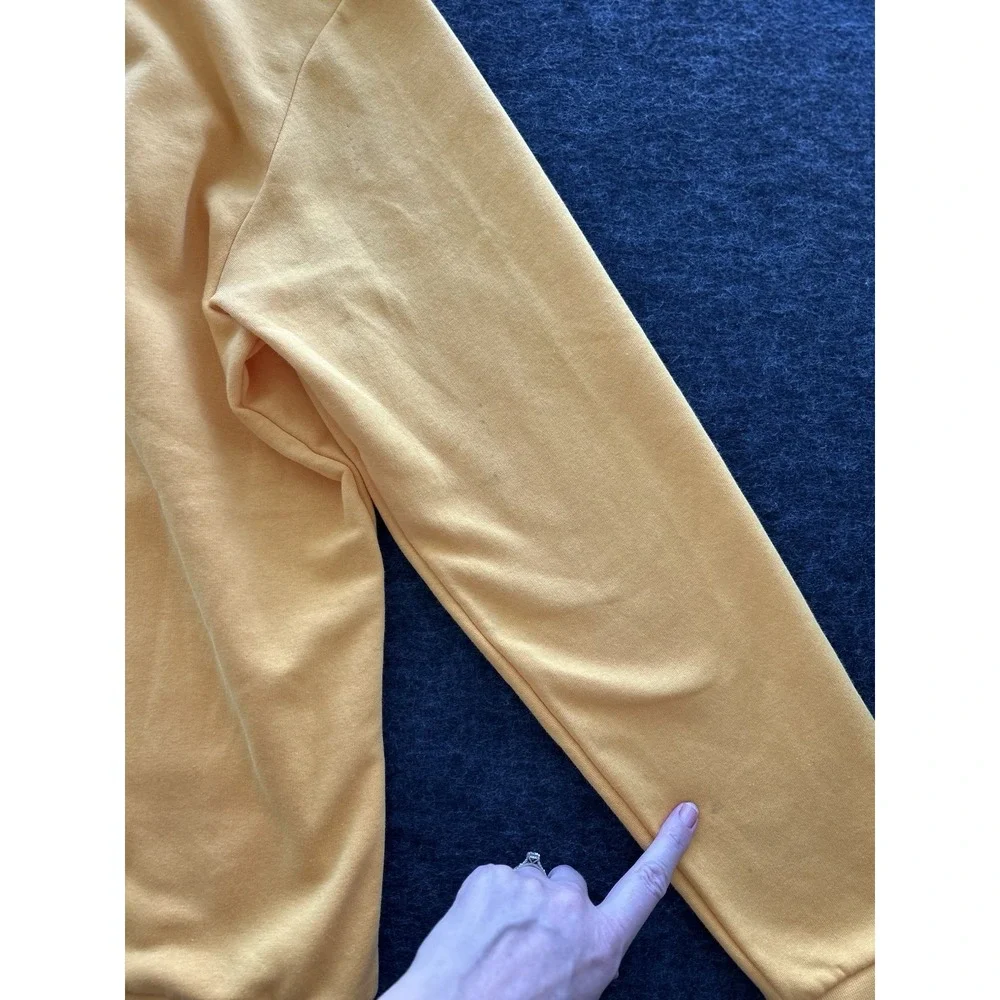 Adidas Men's Pullover Hoodie Sz M/L‎ Gold Yellow Sweatshirt Feel Cozy Fleece
